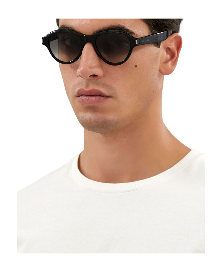 Saint Laurent Square Tinted Sunglasses In Gray