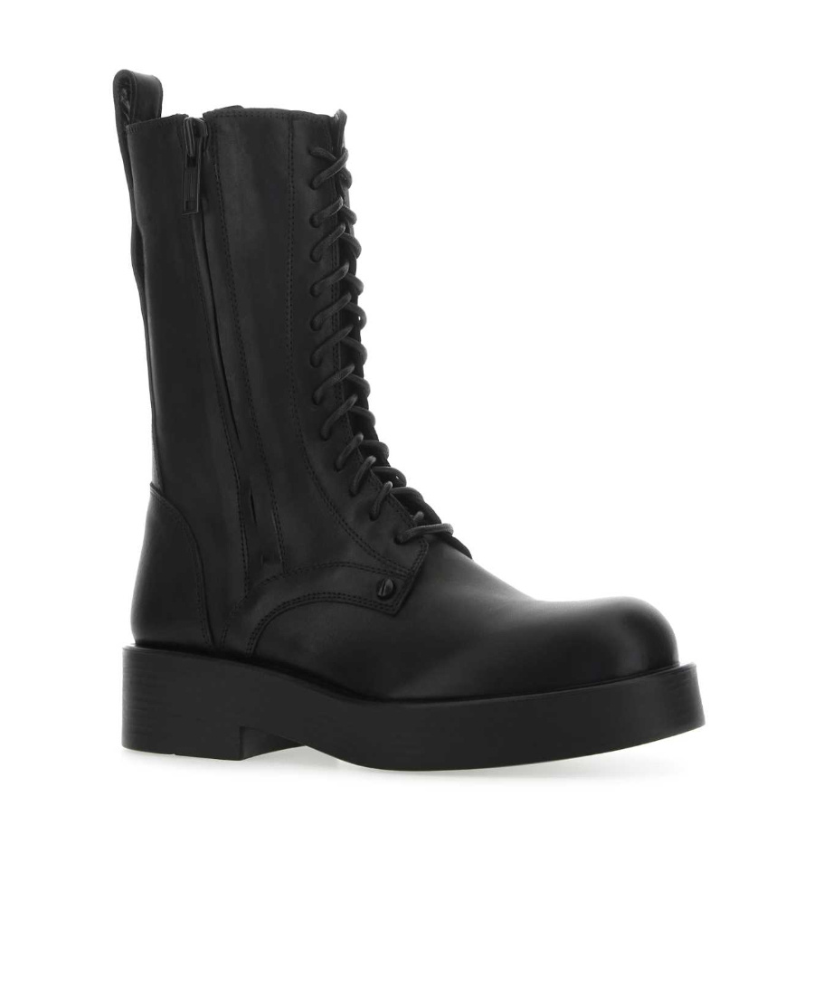 Shop Ann Demeulemeester 40mm Lace-up Leather Boots In Black