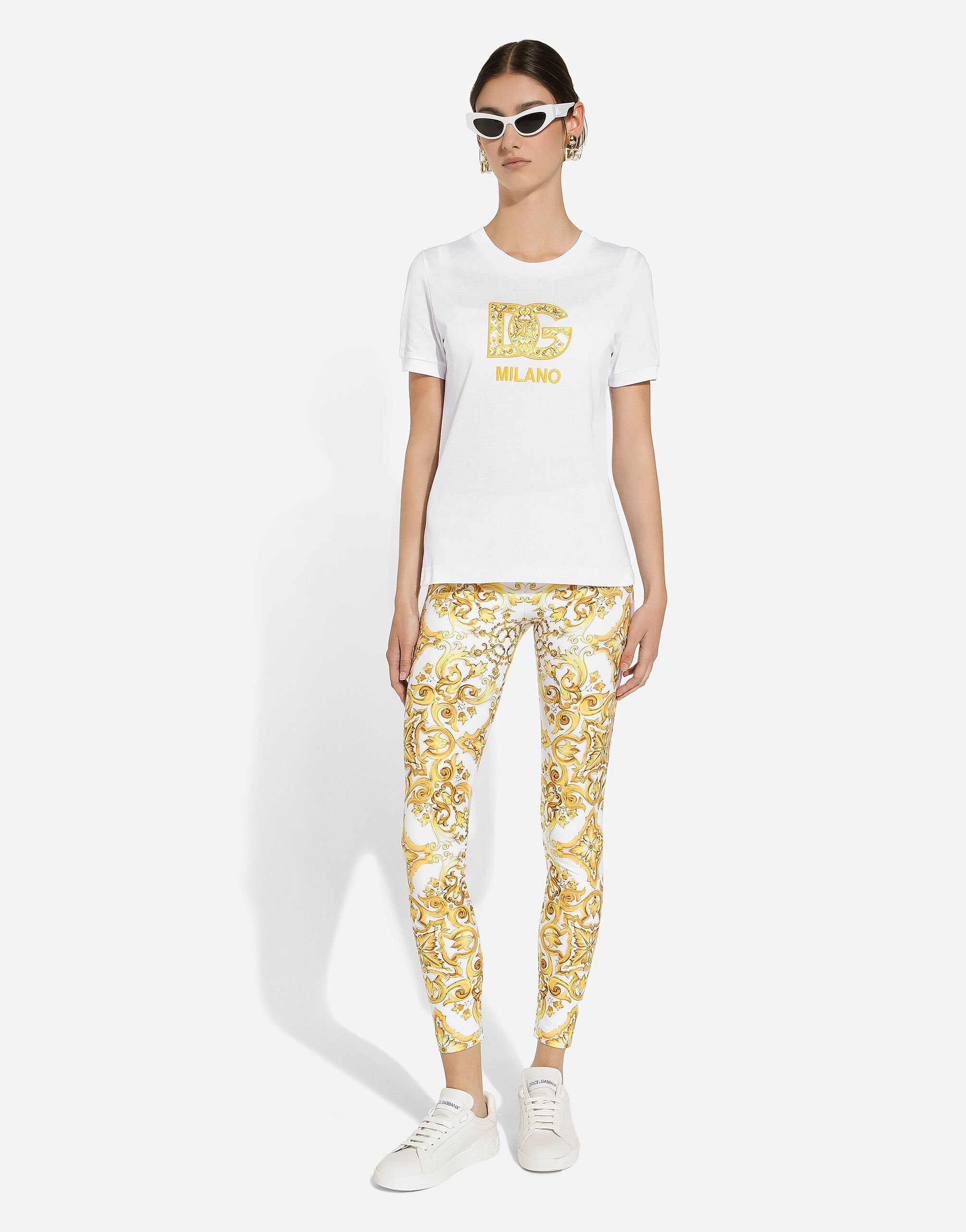 Dolce & Gabbana Patch Logo T-shirt In White