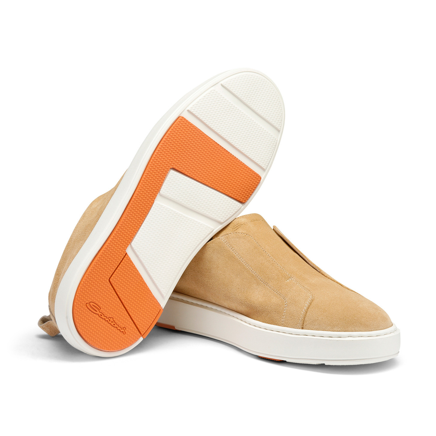 Santoni Suede Slip-on Sneakers In Multi