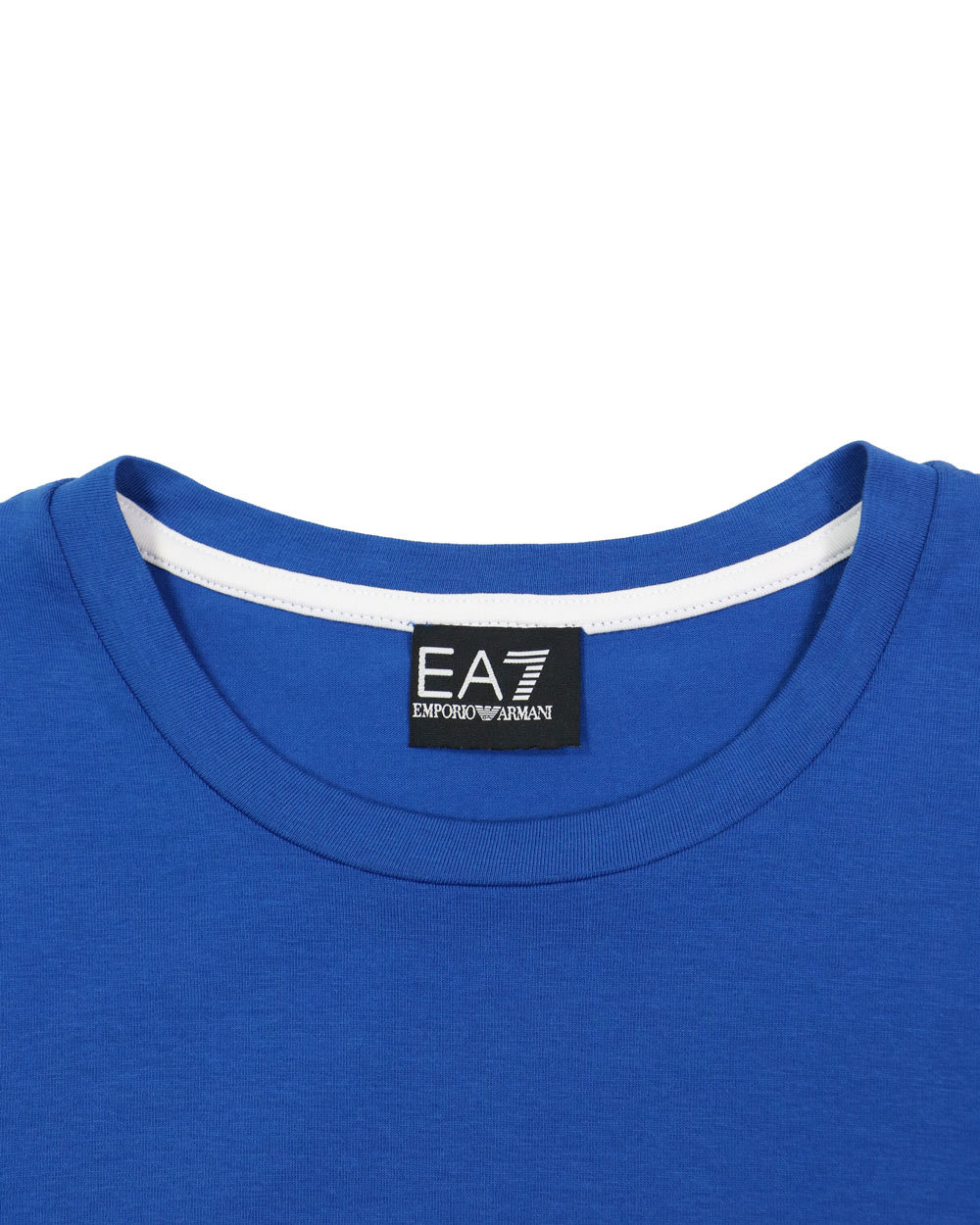 Ea7 Logo Printed Round Collar T-shirt In Blue