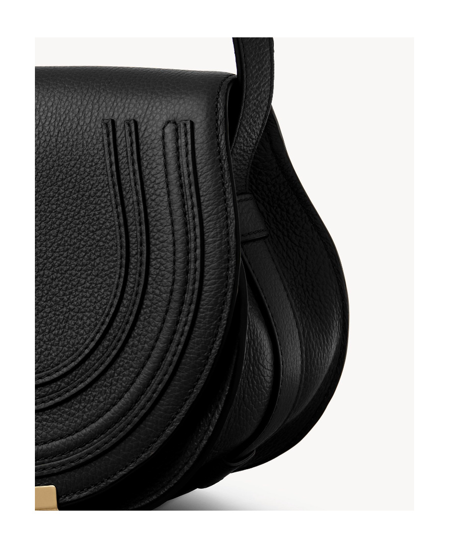 Chloé Marcie Leather Crossbody Bag In Black