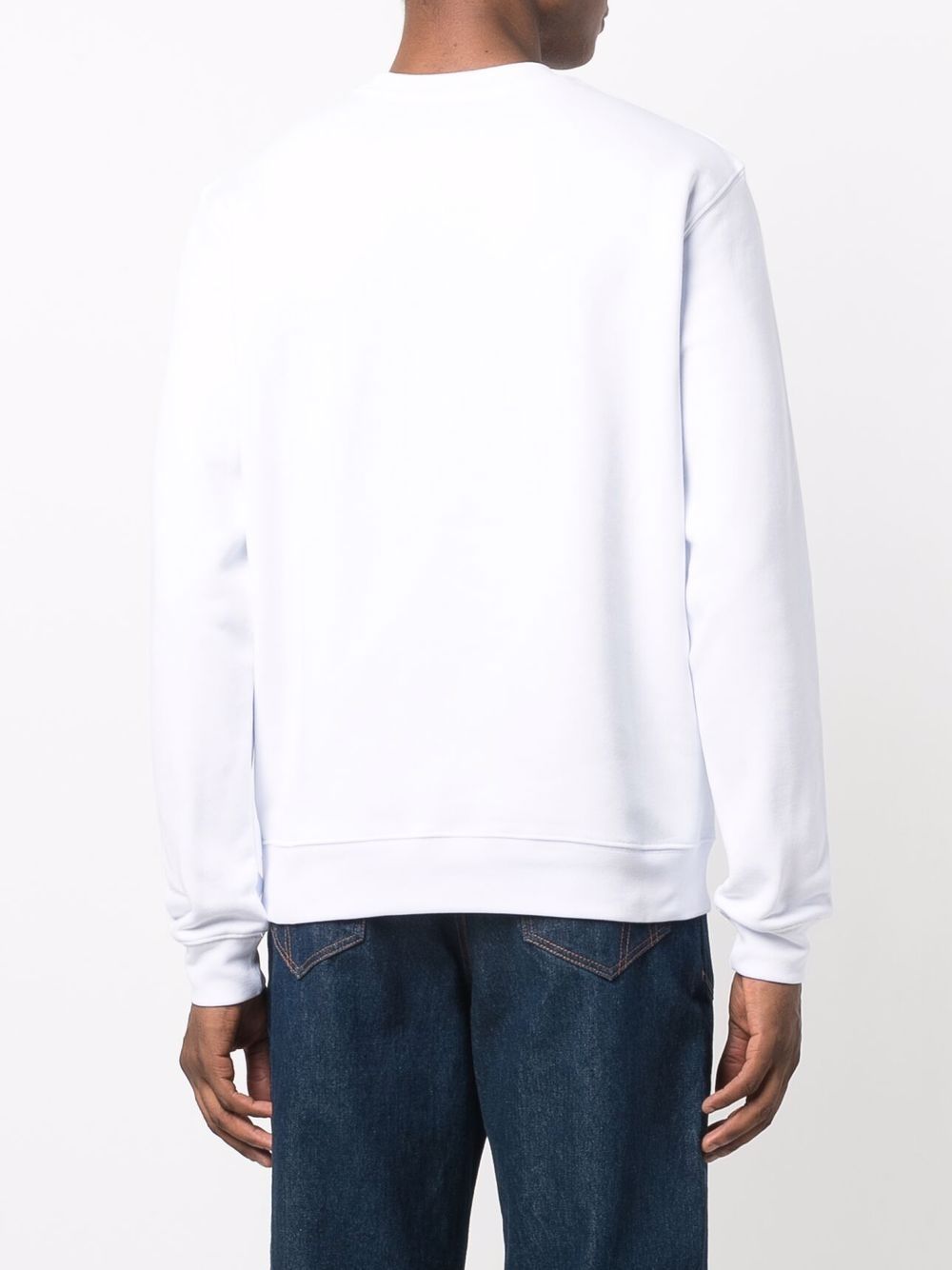 Msgm Logo Print Cotton Sweatshirt In White
