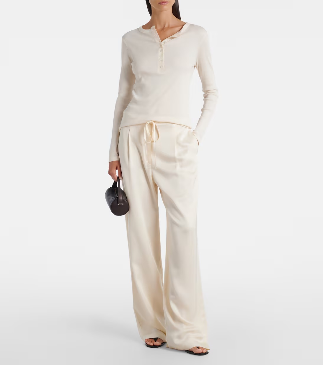 Rohe High-waisted Wide-leg Casual Pants In Neutral