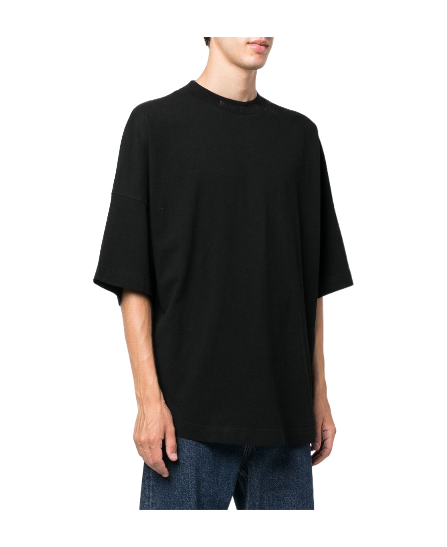 Palm Angels Black Logo-print Short-sleeve T-shirt In Black