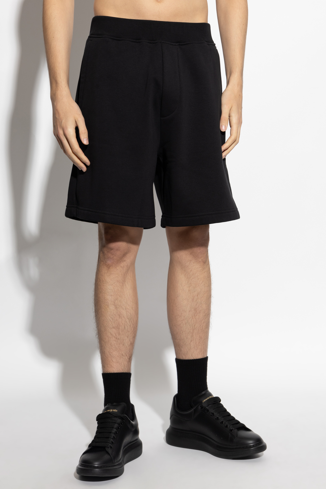 Shop Dsquared2 Rubberised-logo Shorts In Black