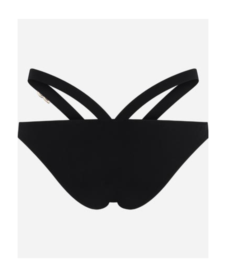 DOLCE & GABBANA CUT-OUT LOGO-PLAQUE SWIM BRIEFS