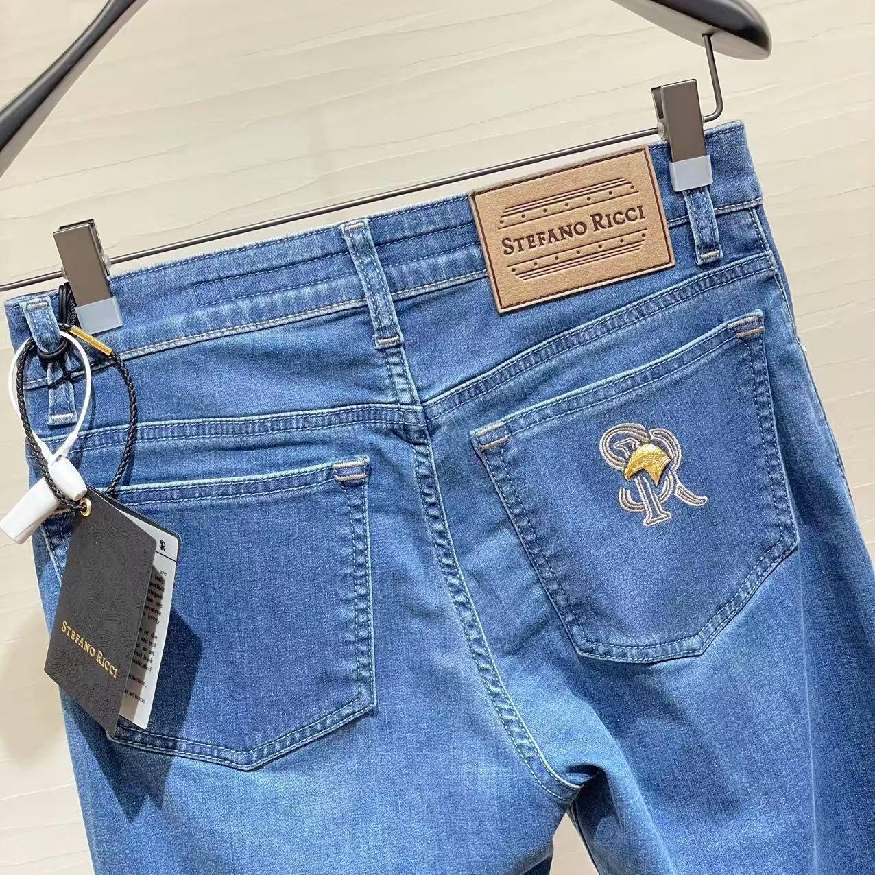 Stefano Ricci Belt-loop Jeans In Blue
