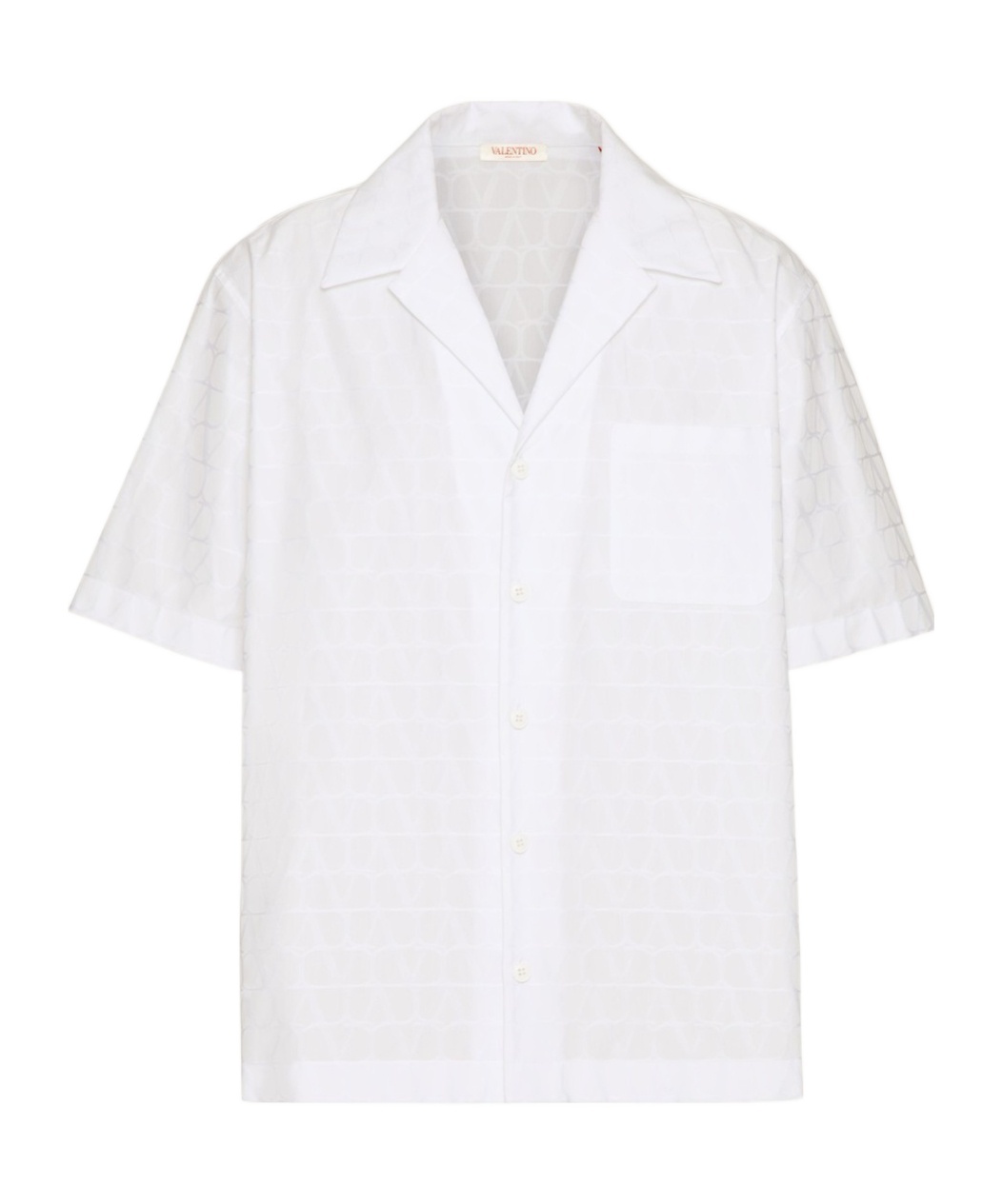 Valentino Toile Iconographe Pattern Cotton Poplin Bowling Shirt In White