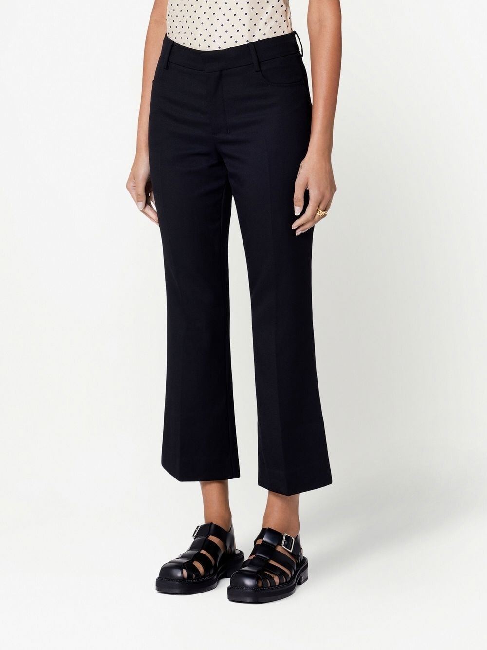 Ami Alexandre Mattiussi Ami Mid-rise Flared Trousers In Black