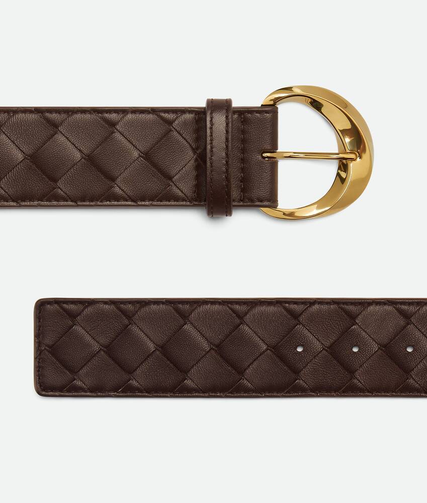 Bottega Veneta Essential Weaves Pattern Belt In Brown