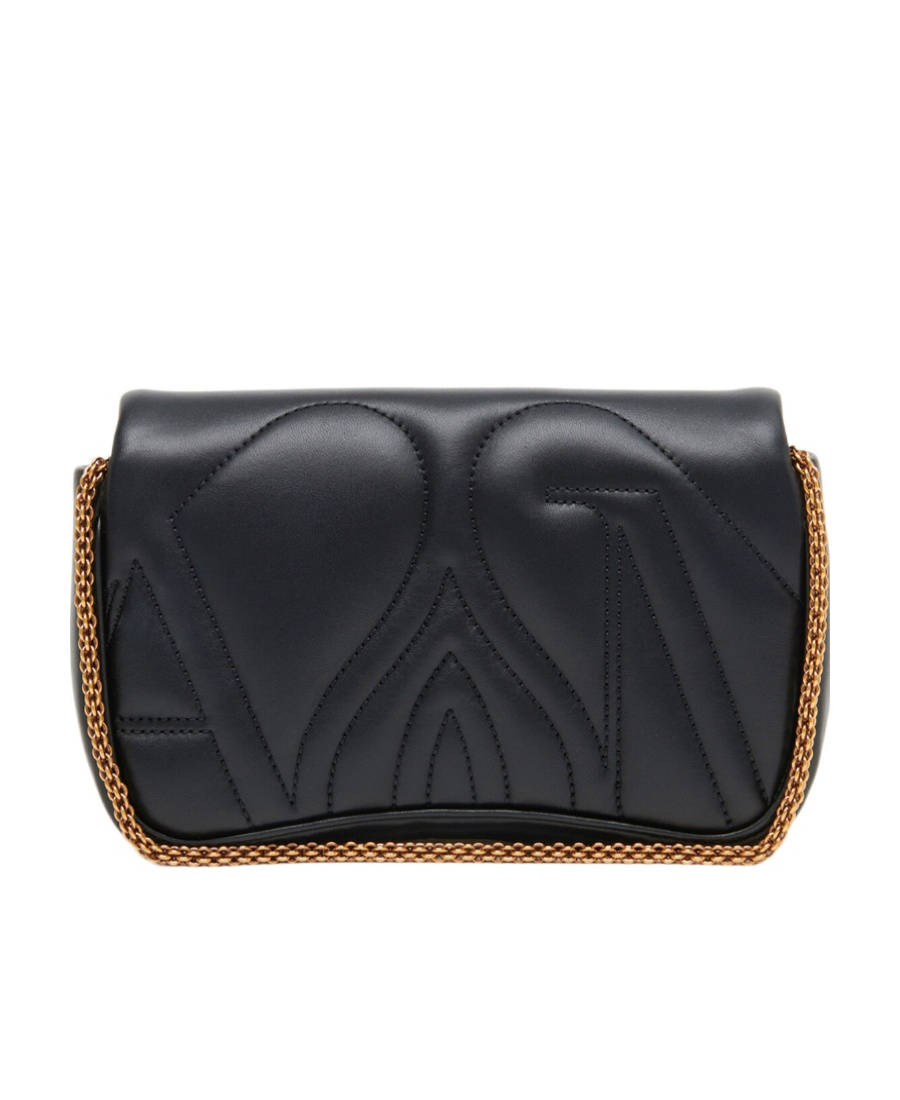 Alexander Mcqueen The Seal Mini Embellished Quilted Leather Shoulder Bag In Black