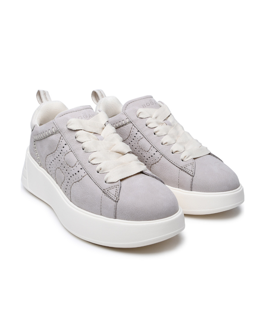Hogan Beige Suede Sneakers In Gray