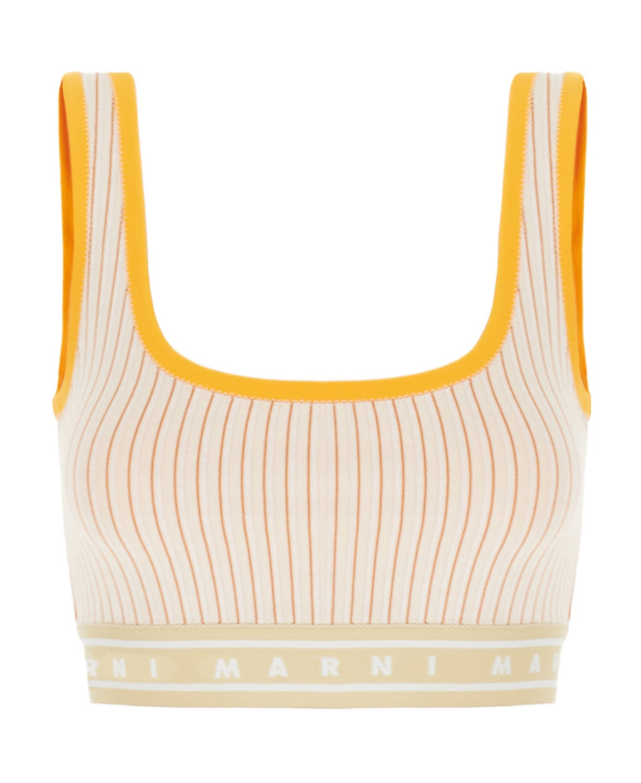 Marni Short Striped Vest In White