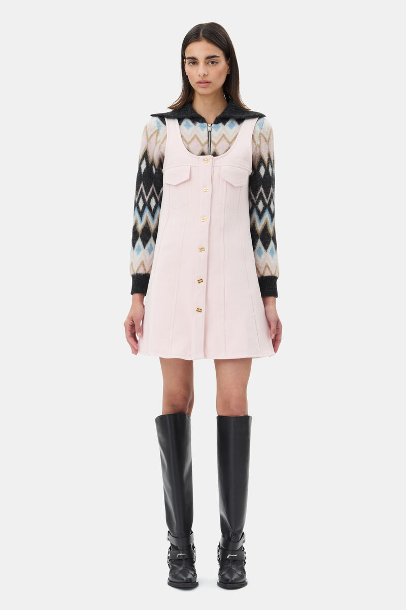 Ganni Sleeveless Dress In Pink