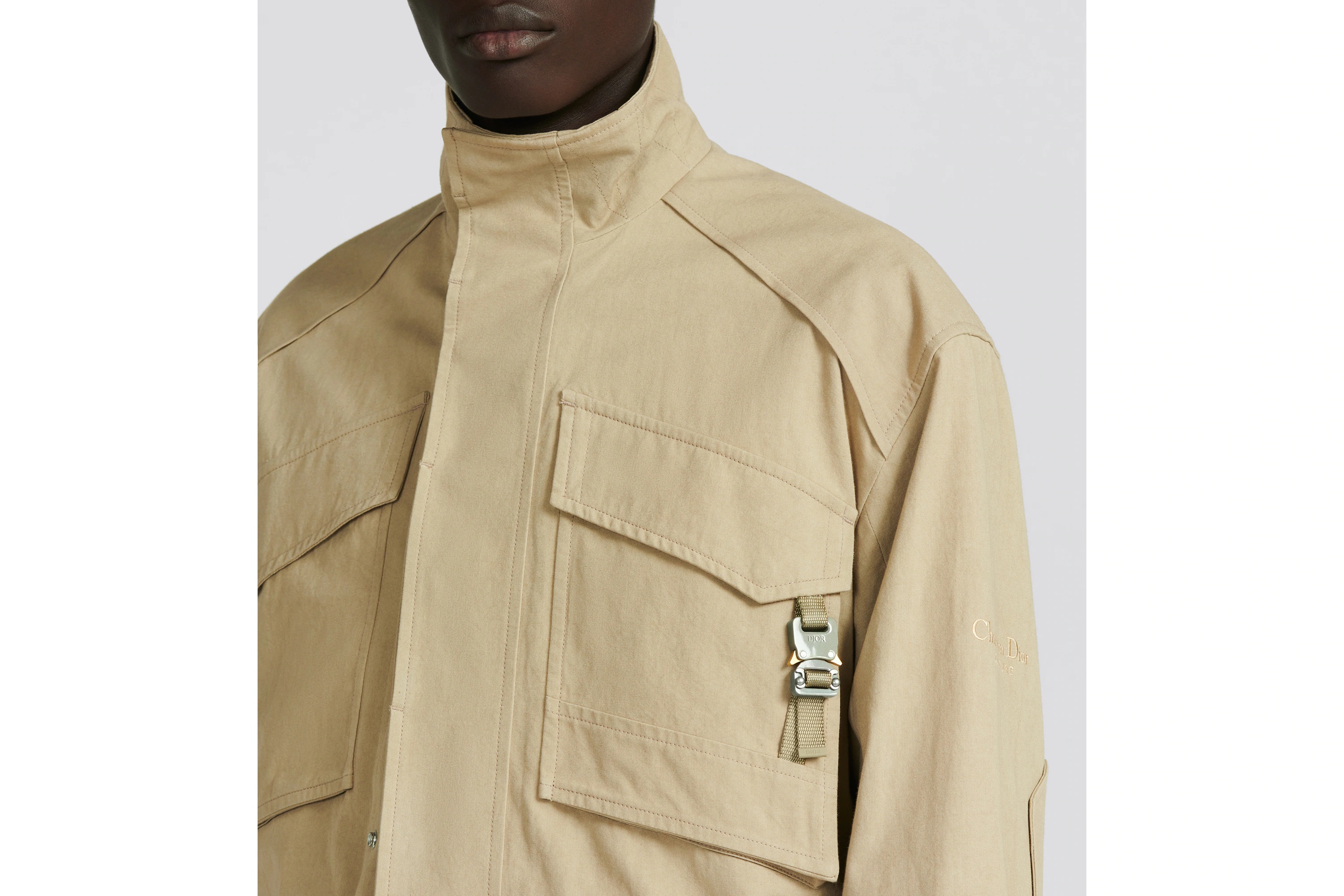 Dior Logo Parker Coat In Nude
