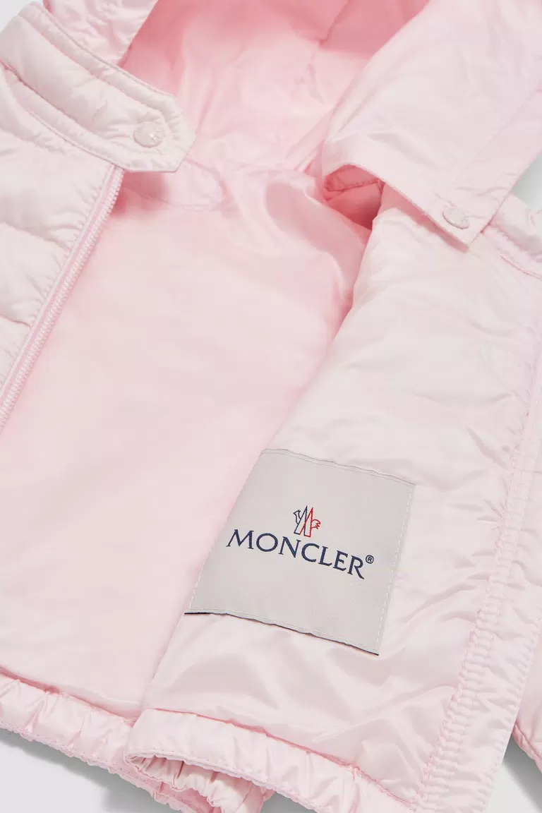 Moncler Lans Logo-patch Quilted Jacket In Pink