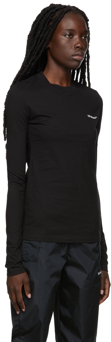 Off-white Diag-stripe Long-sleeved T-shirt In Black