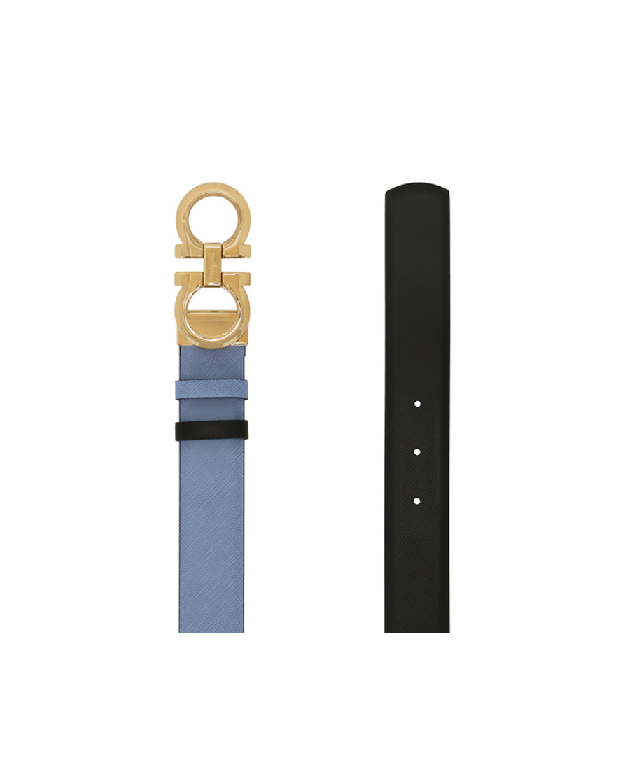 Ferragamo Logo Belt In Blue