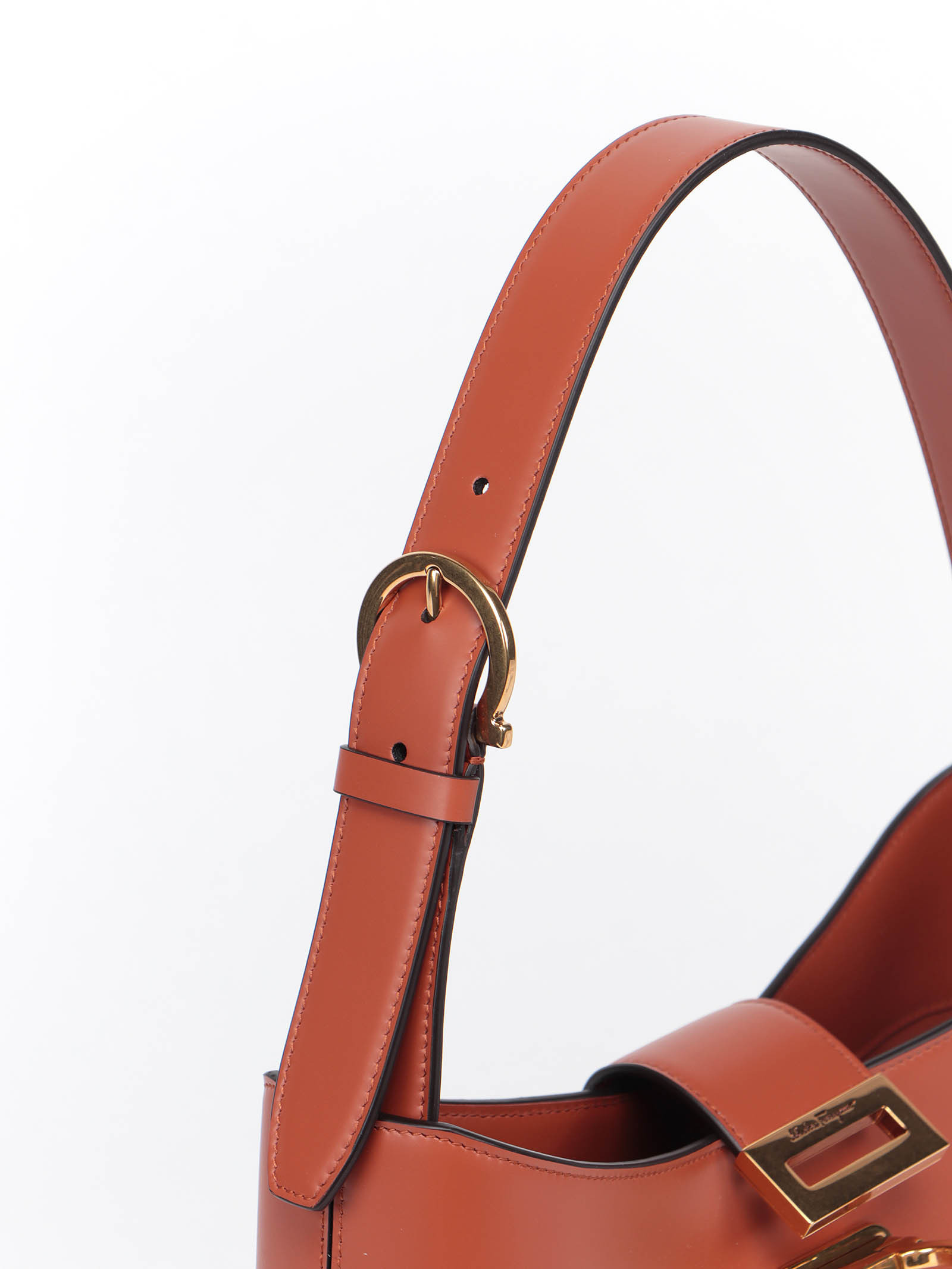 Ferragamo Trifolio Sml Baguette Bg In Brown