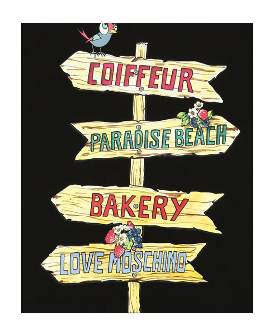 MOSCHINO ROUND COLLAR PRINTED T-SHIRT