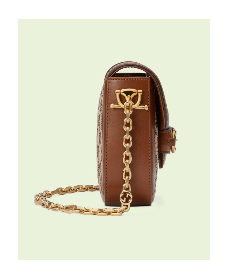Gucci Horsebit 1955 Gg` Mini Bag In Brown