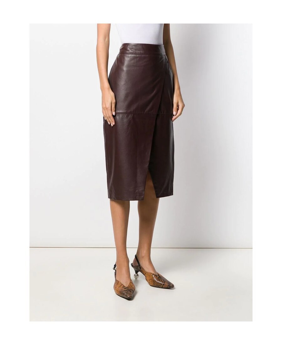 L'AUTRE CHOSE L'AUTRE CHOSE RUCHED LEATHER SKIRT 