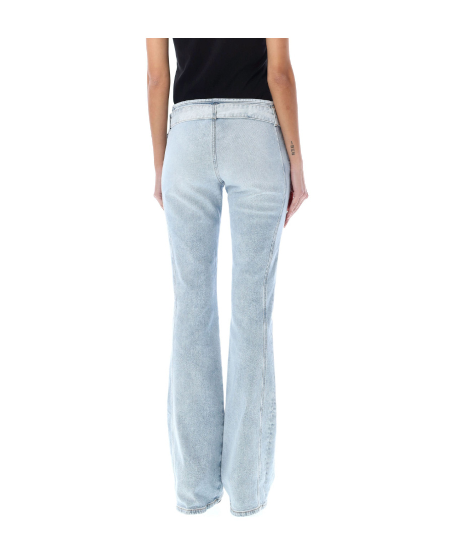 Diesel D-ebbey Belted Flared Jeans In Gray