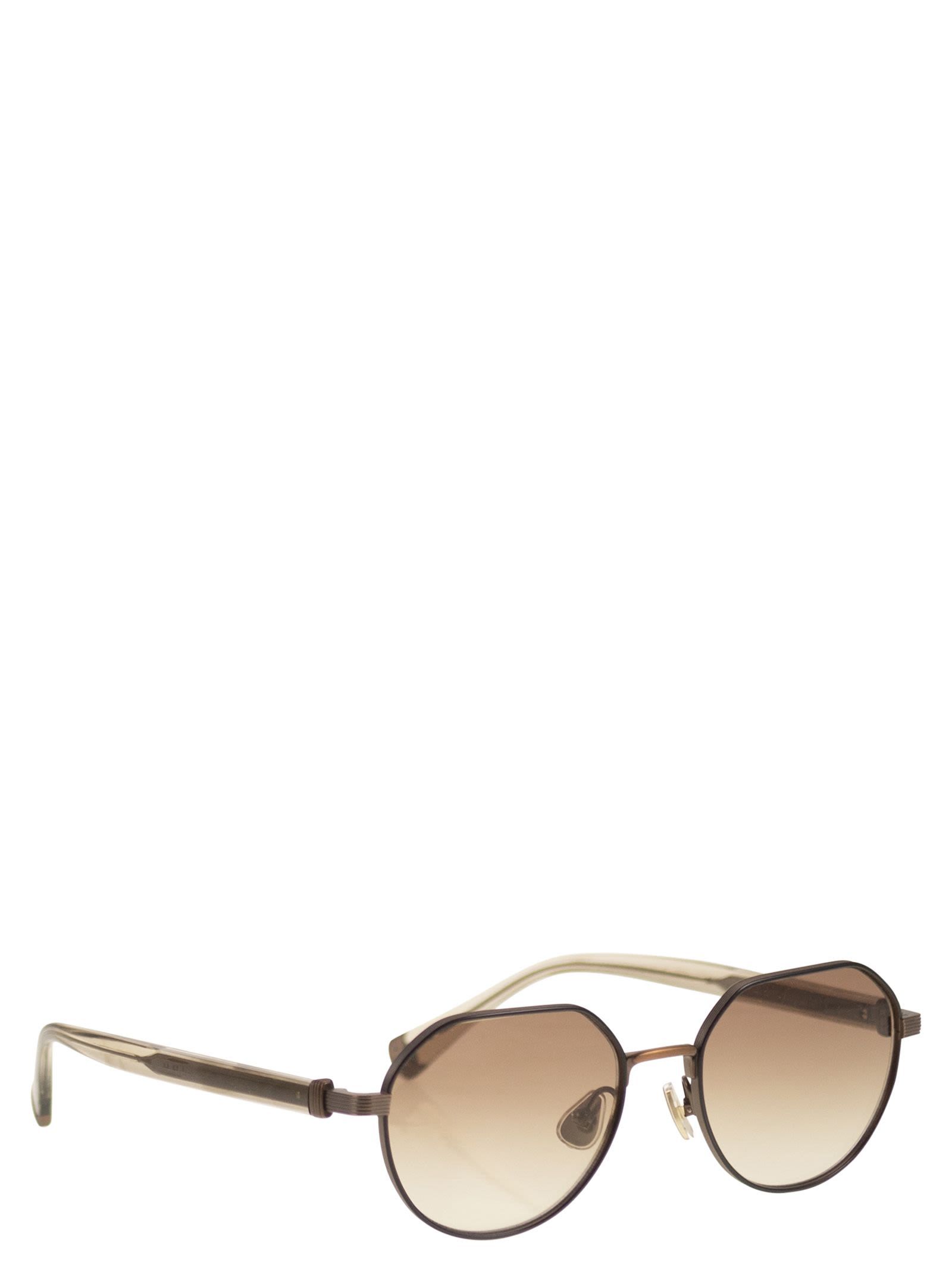 Brunello Cucinelli Full Frame Sunglasses In Brown