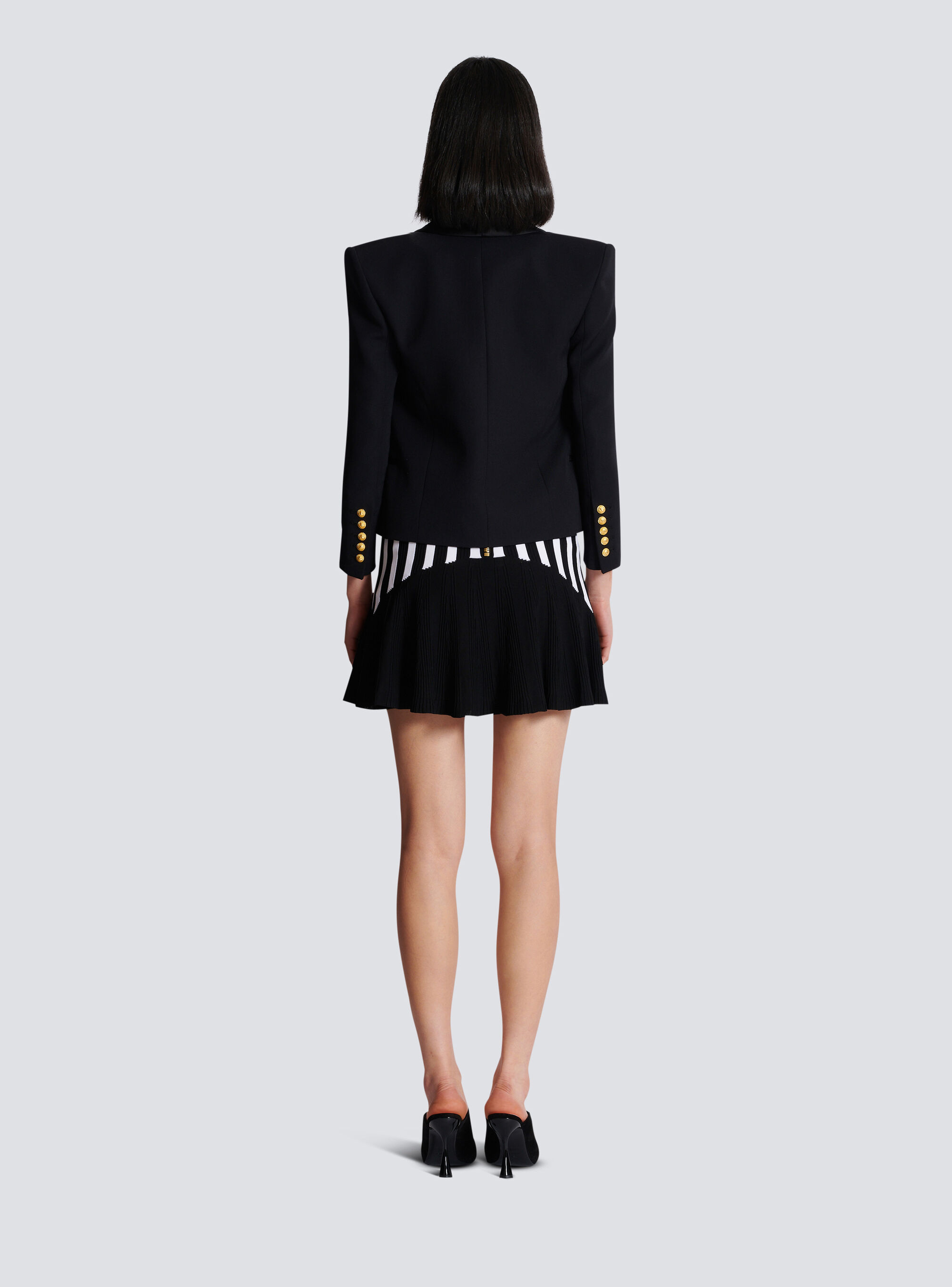 Balmain Boxy Wool Jacket In Black