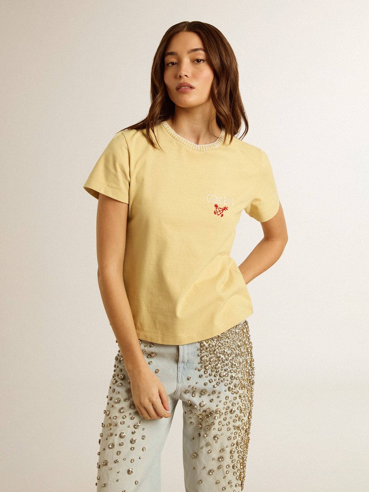 Golden Goose Doris Whipstitch-trim T-shirt In Nude