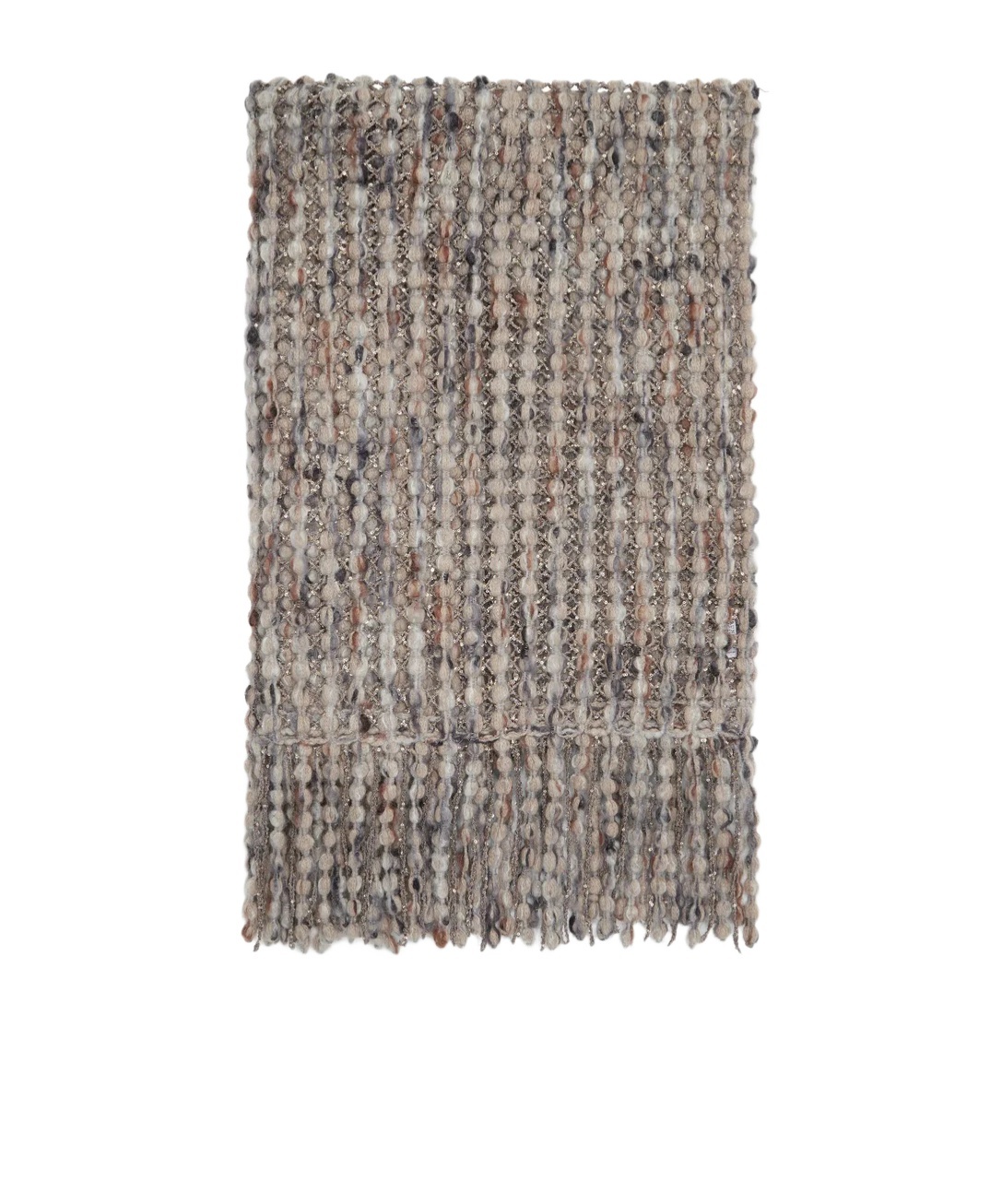 Brunello Cucinelli Metallic-detail Bobble Scarf In Gray