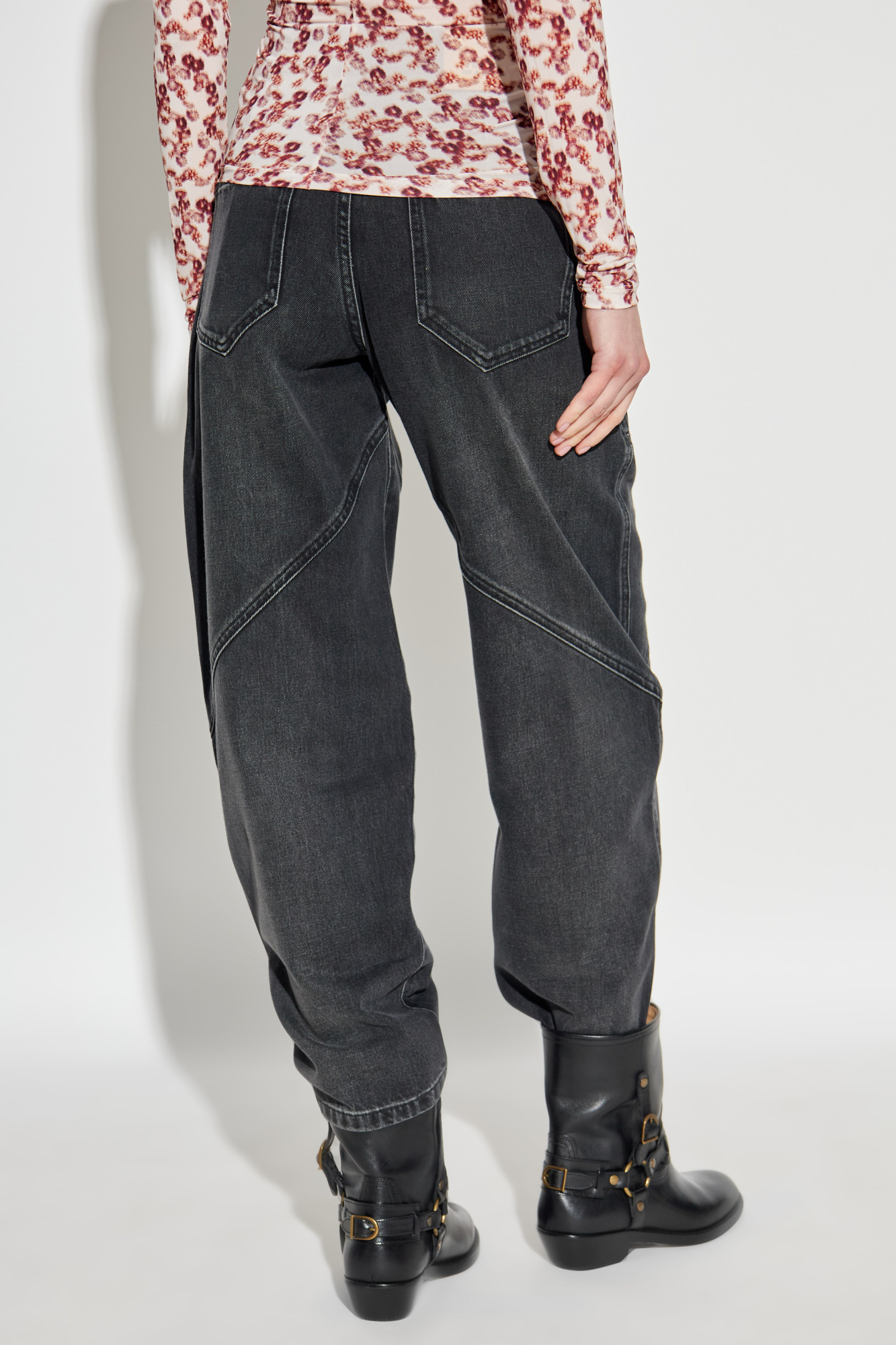 Isabel Marant Belt Loop Denim Trousers In Black