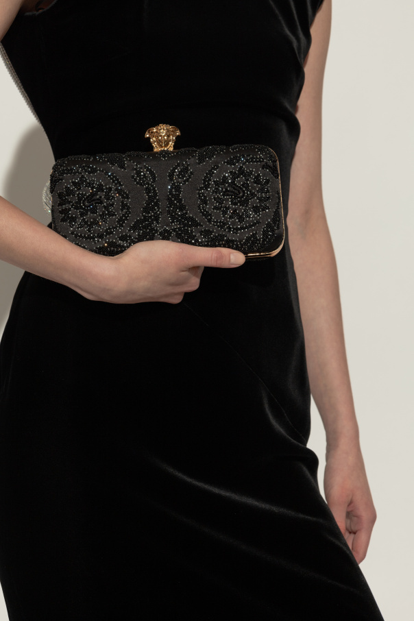 Versace Decorative Clutch In Black