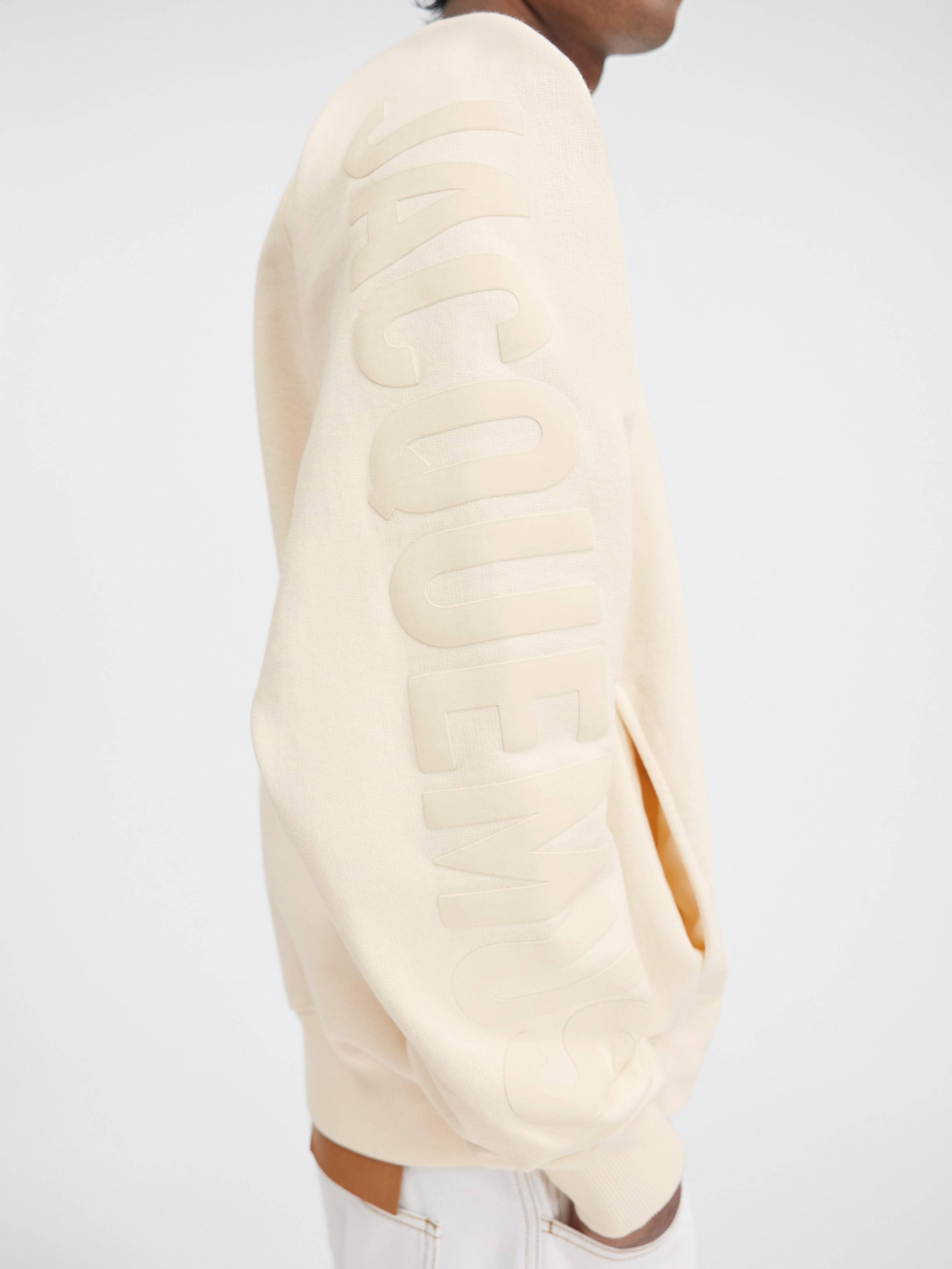 Jacquemus Logo Printed Crewneck Sweatshirt In White