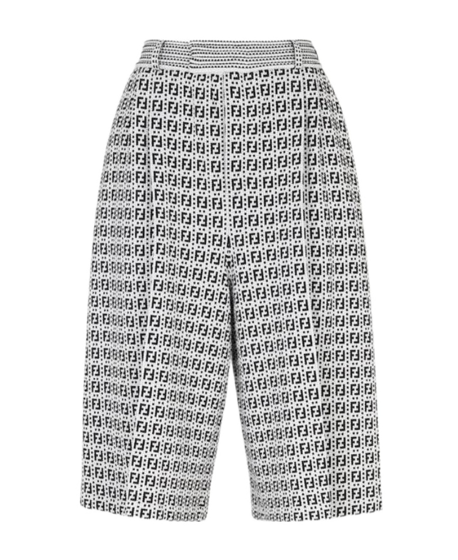 Fendi Ff-motif Satraight-leg Bermuda Shorts In Gray