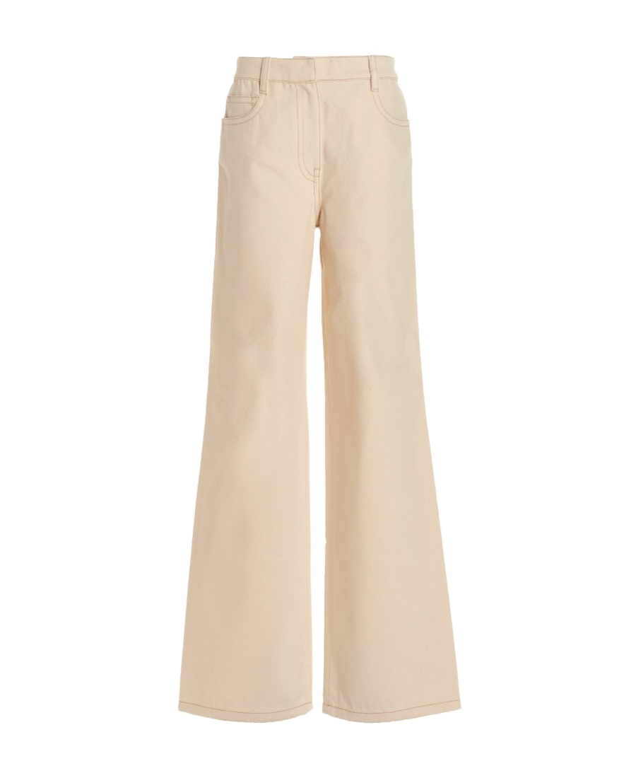 Prada Logo Jeans In Nude