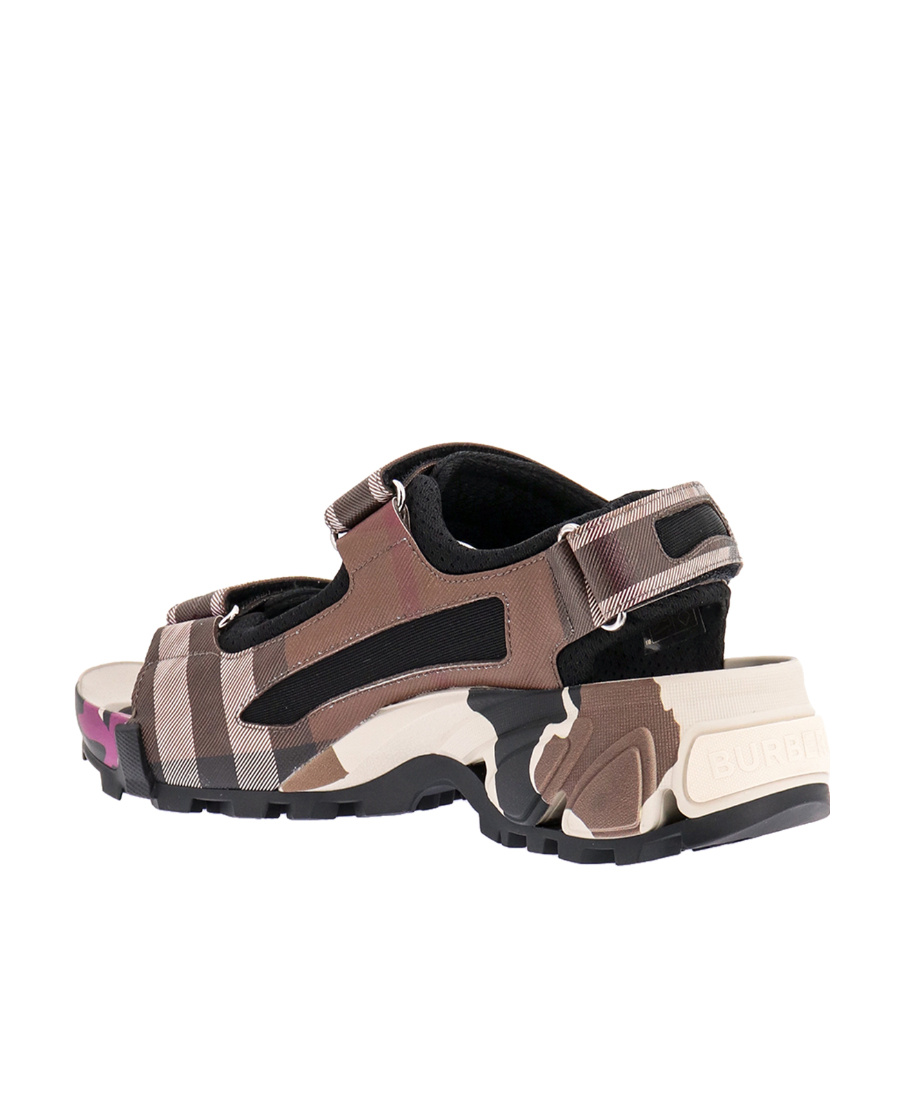 Burberry Check Arthur Sandals In Black