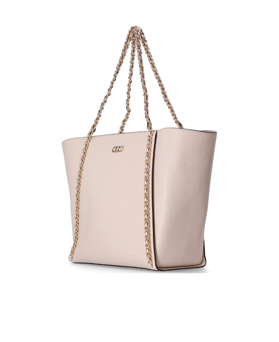 Shop Michael Michael Kors Chain-link Leather Tote Bag In Nude