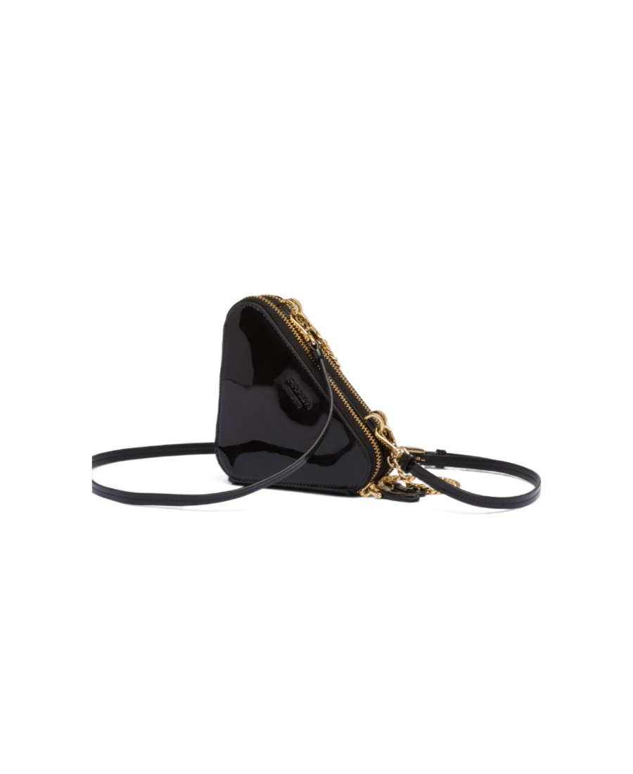 Prada Patent Leather Mini Pouch In Black