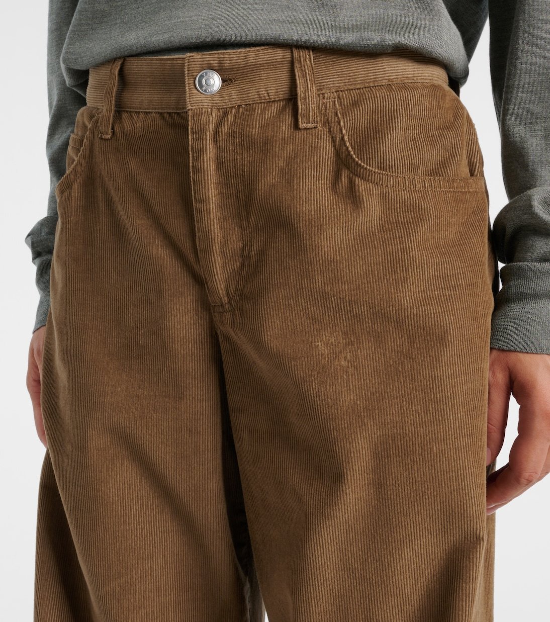 The Row Eglitta Corduroy Straight Leg Pants In Brown