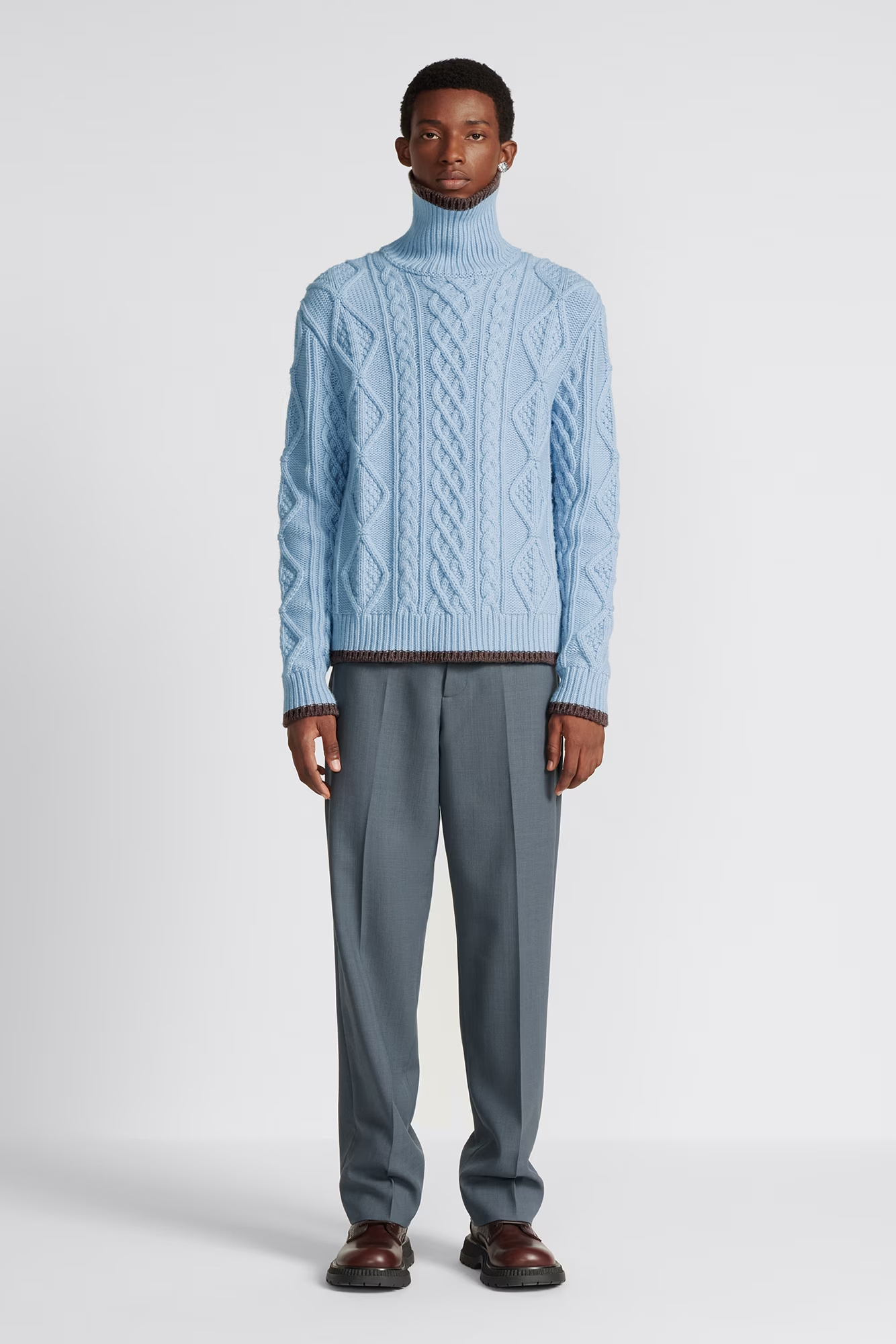 Dior Wool And Cashmere Knitted Sweater In Blue