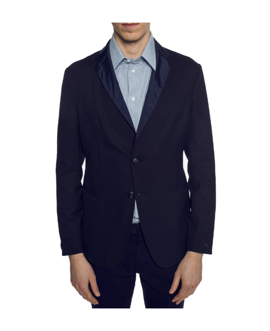 Emporio Armani Double-sided Suit Jacket In Black