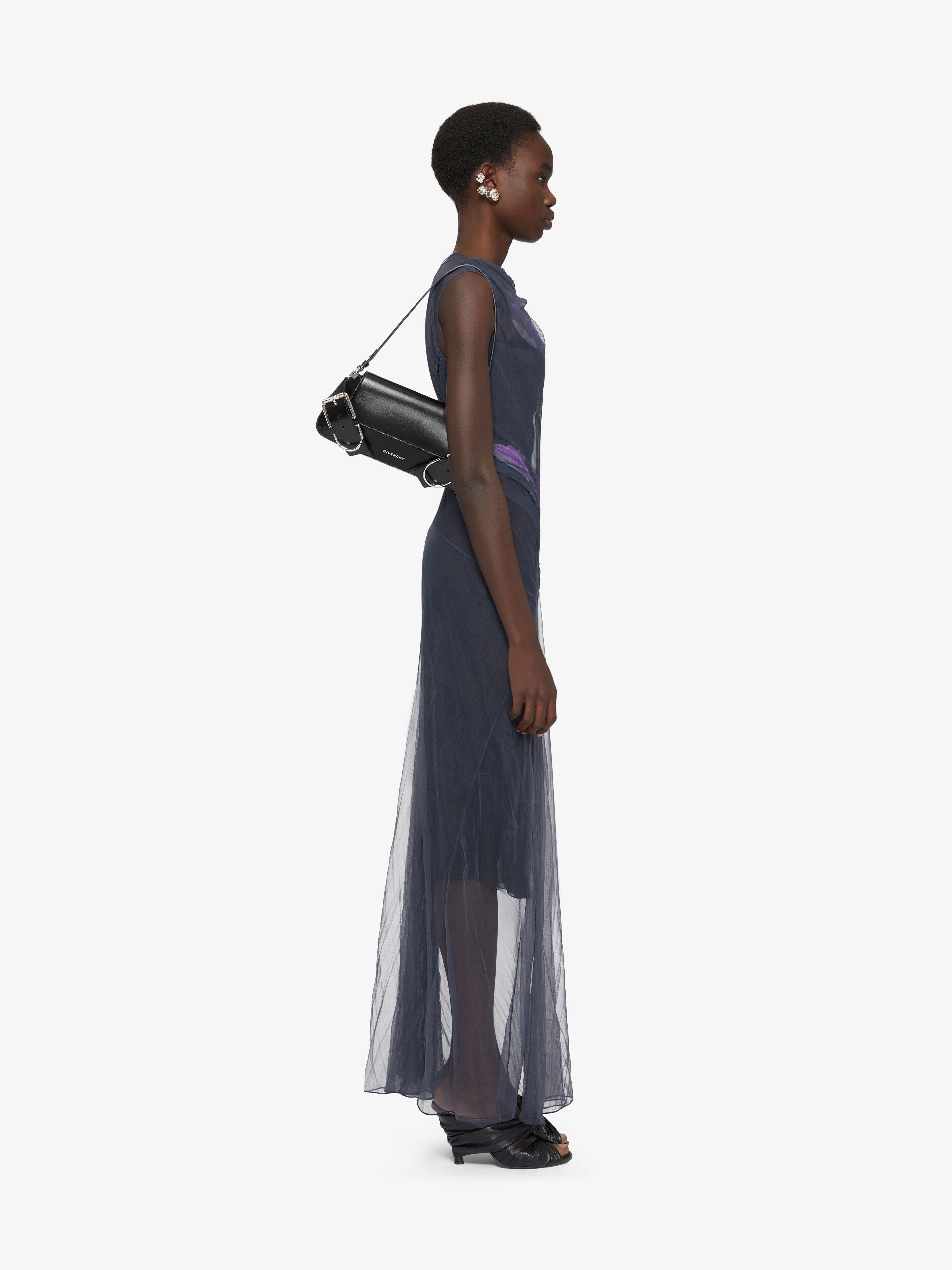 Givenchy Calf Leather Shoulder Bag With Detachable Strap In Black