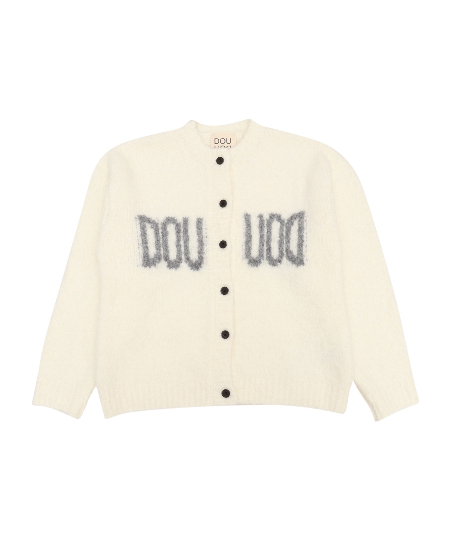Douuod Intarsia-knit Logo Cardigan In White