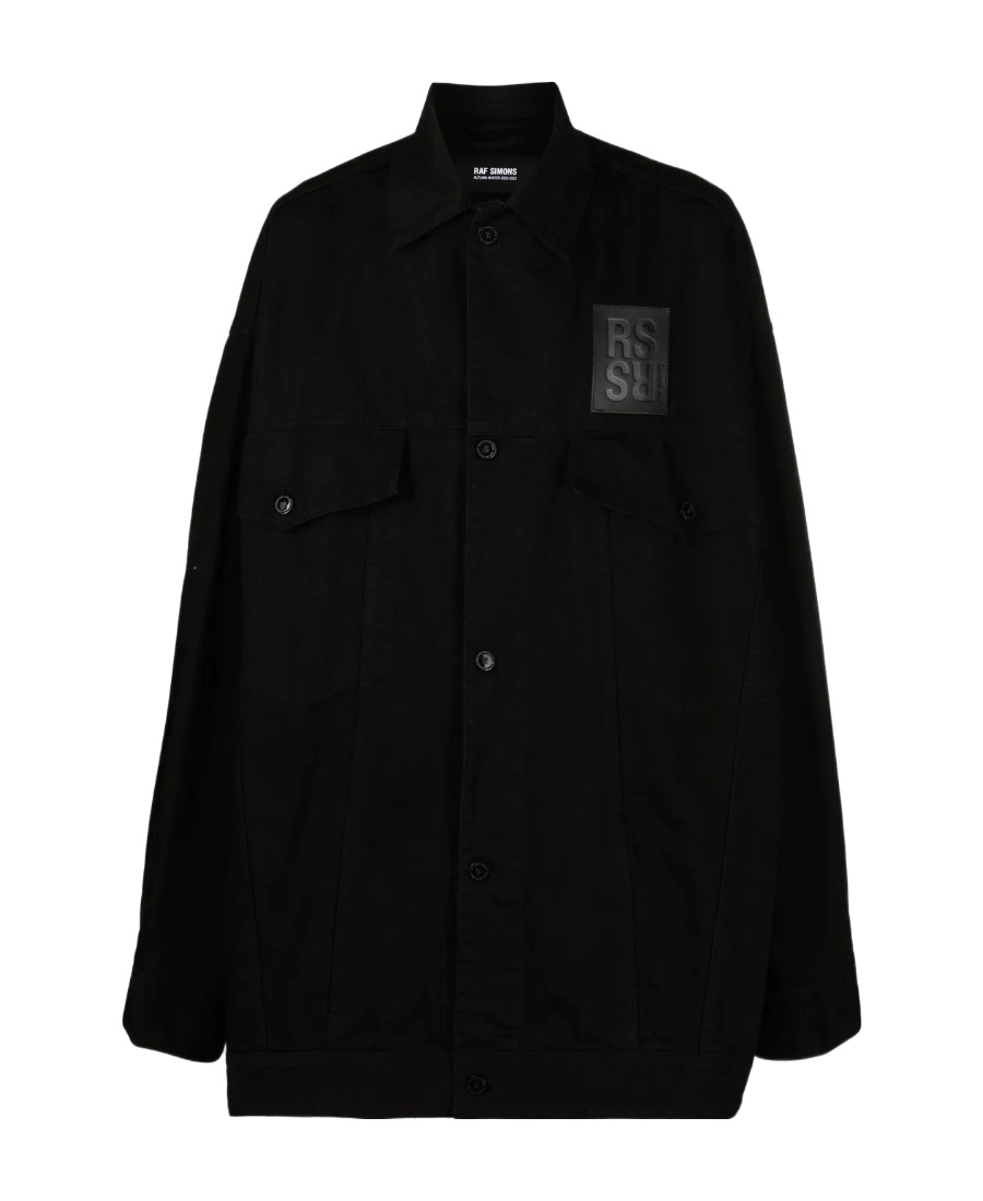 Raf Simons Logo Long-sleeved Shirt In Black