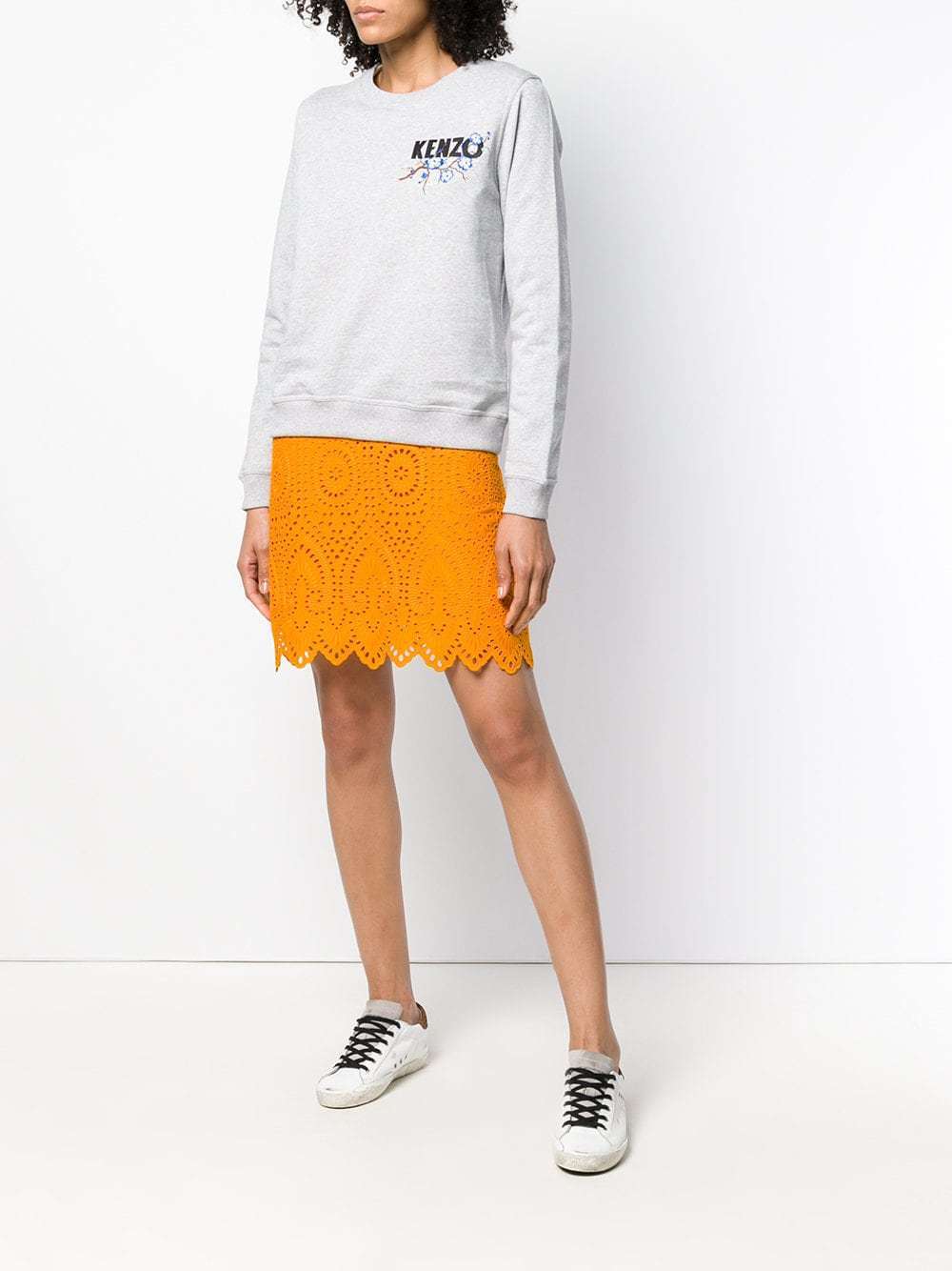 Kenzo Logo Round Neck Pullover In White