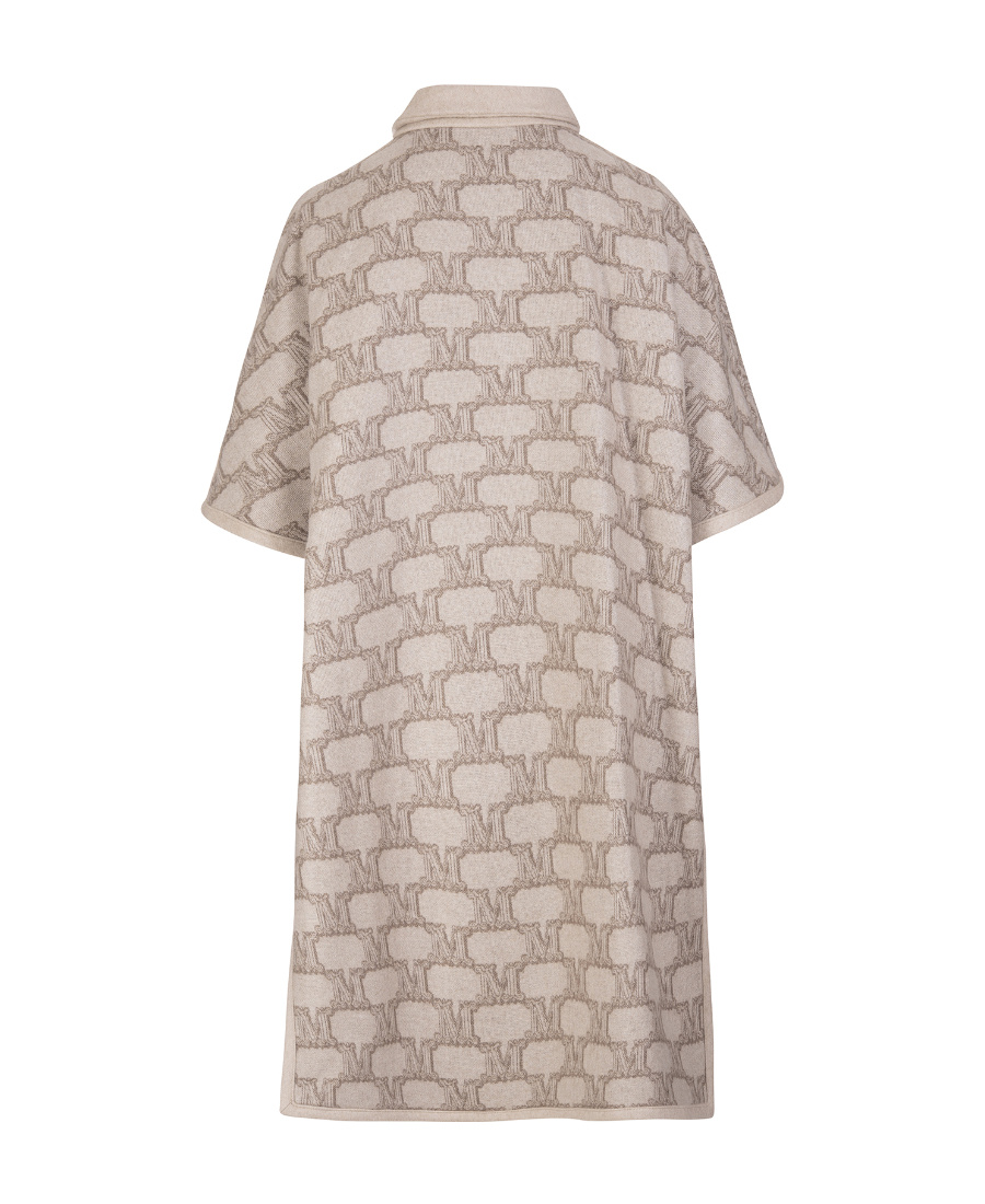 Max Mara Enica Reversible Monogram-pattern Coat In Nude