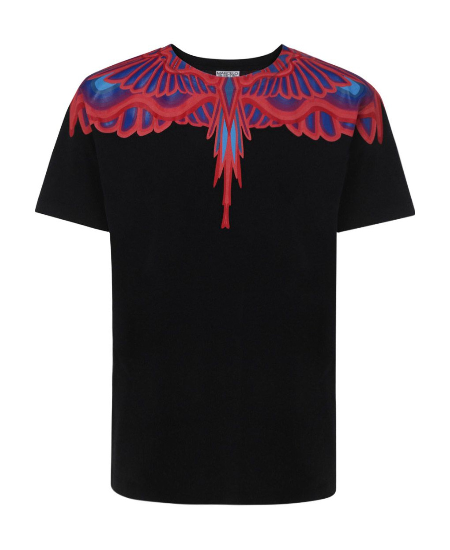 Marcelo Burlon County Of Milan Black Logo Short-sleeved T-shirt In Black