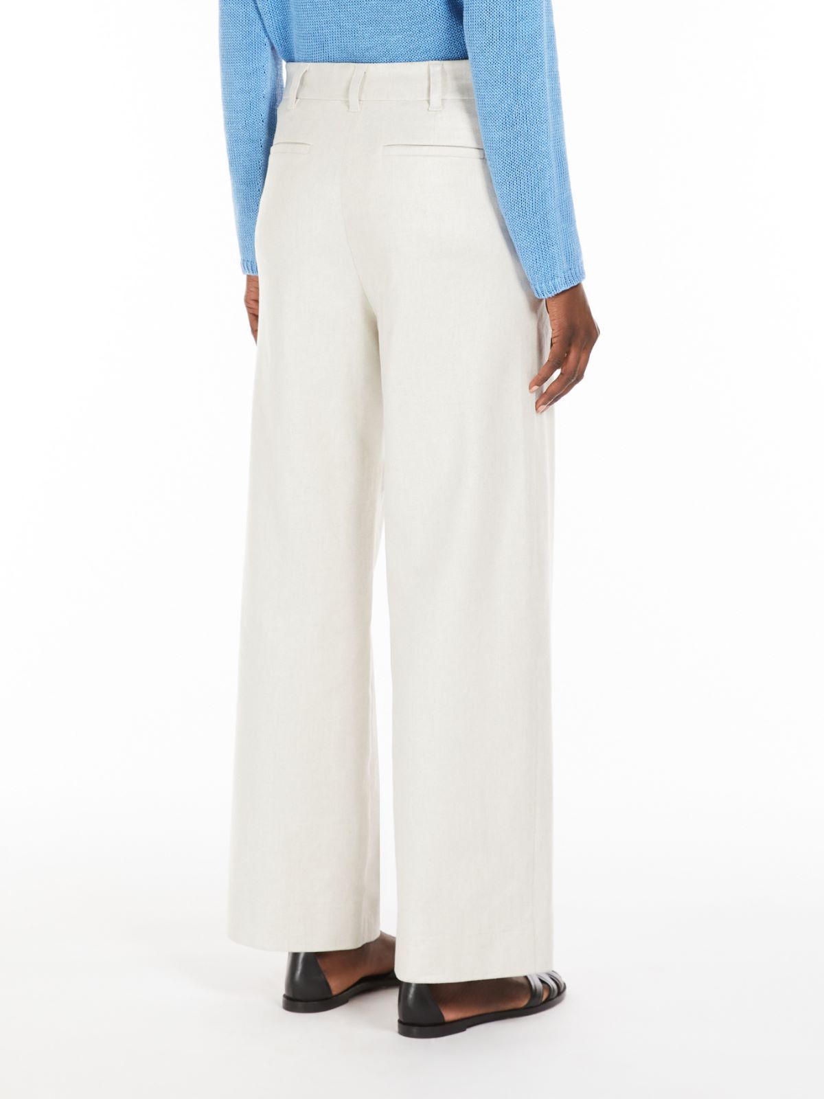 Max Mara Stretch Linen Trousers In True Color